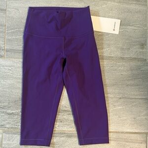 lululemon athletica Vibrant Purple Wunder Train Crop NWT